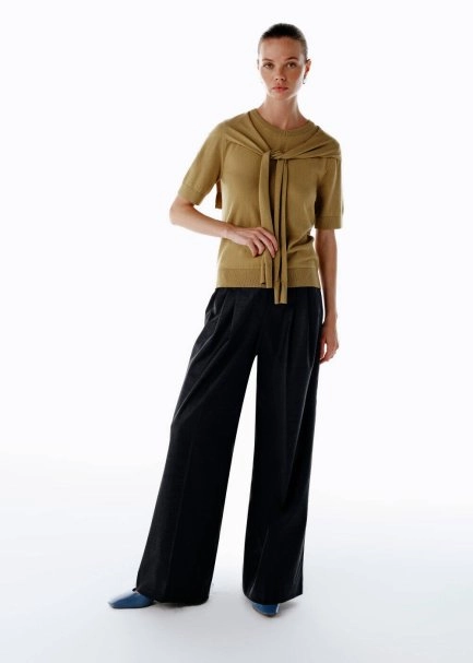 LAYERED DETAILED KNIT TOP OLIVE - 2