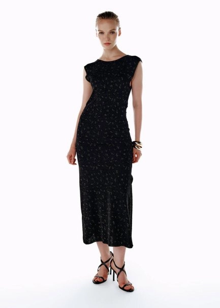 Leopar Desenli Triko Elbise - 1