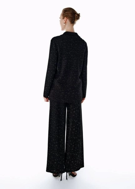 Leopar Desenli Triko Pantolon - 5