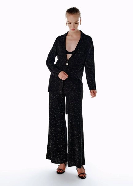 Leopar Desenli Triko Pantolon - 3