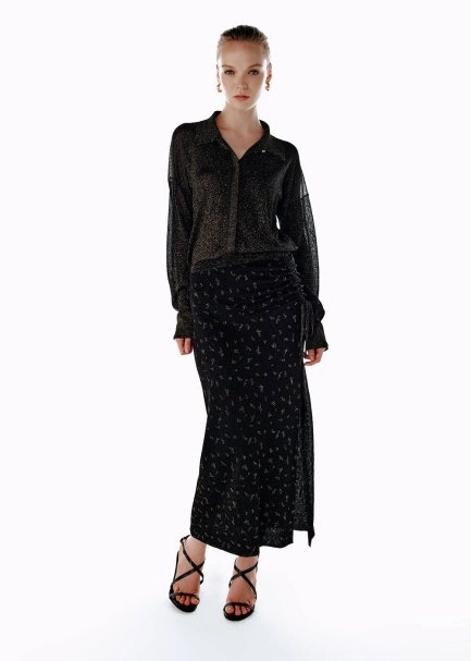 LEOPARD PATERNED KNIT SKIRT - 1