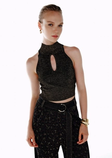 LEOPARD PATTERNED KNIT TOP - 1