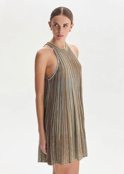 Lila Renk Geçişli Mini Triko Elbise - 4