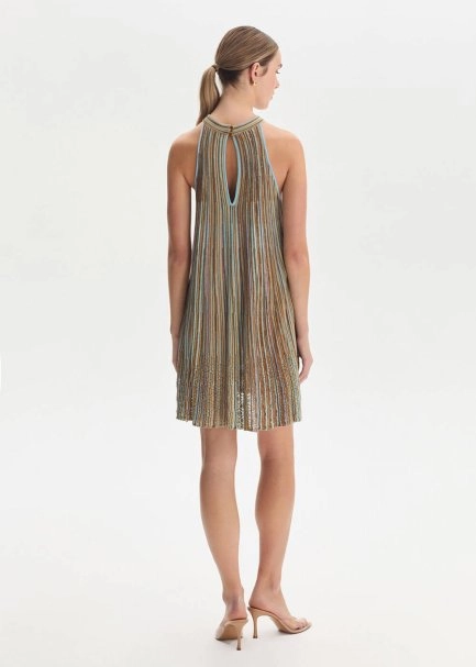 Lila Renk Geçişli Mini Triko Elbise - 5