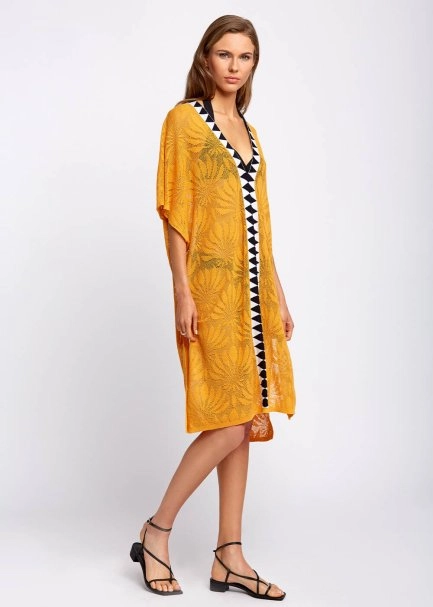 Linen Blend Floral Pattern Mango Knit Tunic - 4