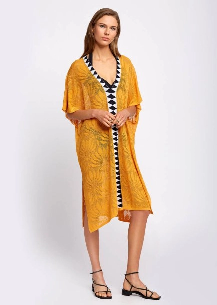 Linen Blend Floral Pattern Mango Knit Tunic - 5