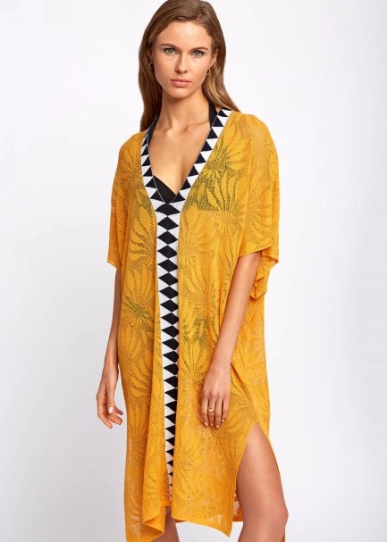 Linen Blend Floral Pattern Mango Knit Tunic - 6