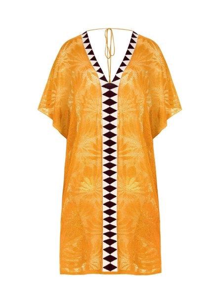 Linen Blend Floral Pattern Mango Knit Tunic - 8