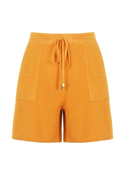 Linen Blend Pocket Detail Drawstring Mango Knit Short - 8