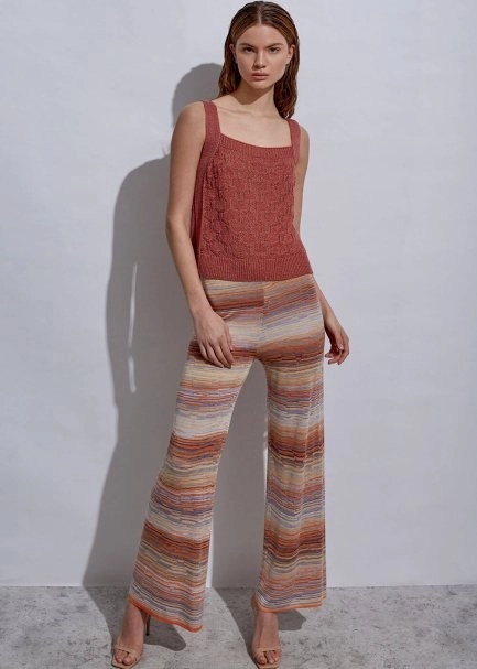 Lınen Sleeveless Peony Knıt Top - 5