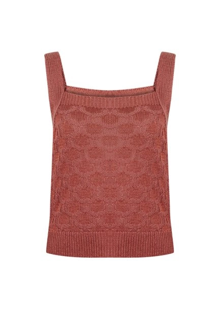 Lınen Sleeveless Peony Knıt Top - 8