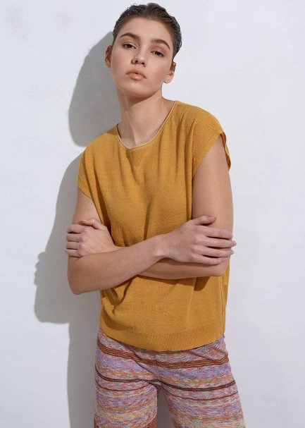 Linen Sleeveless Sundial Knit Top - 2