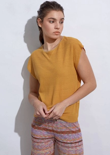 Linen Sleeveless Sundial Knit Top - 3