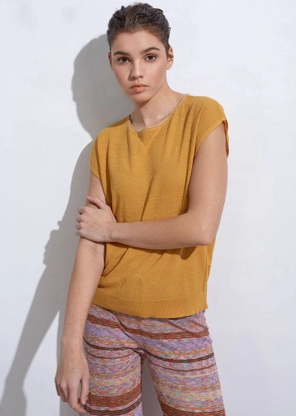 Linen Sleeveless Sundial Knit Top - 4