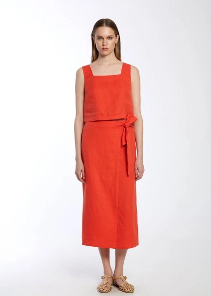 LOBSTER LINEN CROP TOP - 2