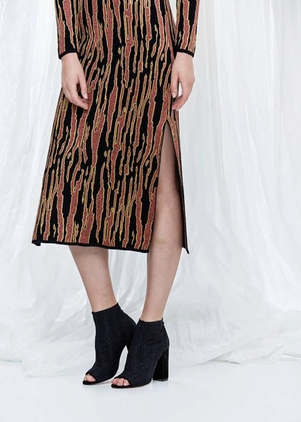 Long Sleeve Turtleneck Long Knit Dress - 5