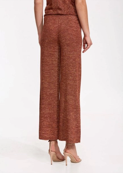 Loose Fit Bronze Knit Pants - 5