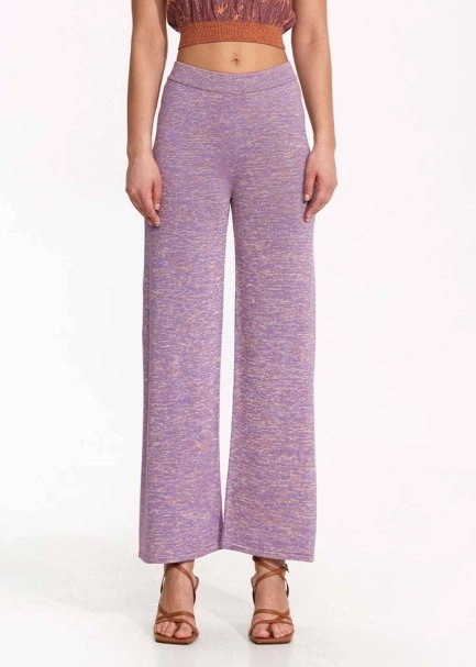 Loose Fit Lavander Knit Pants - 2