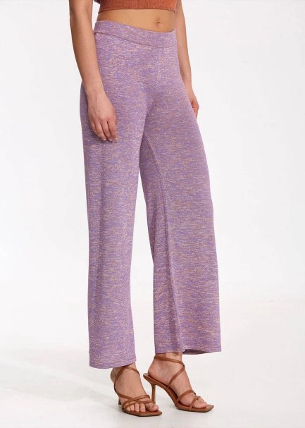 Loose Fit Lavander Knit Pants - 3