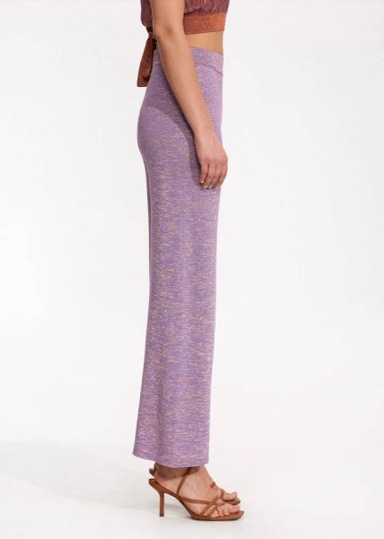 Loose Fit Lavander Knit Pants - 4