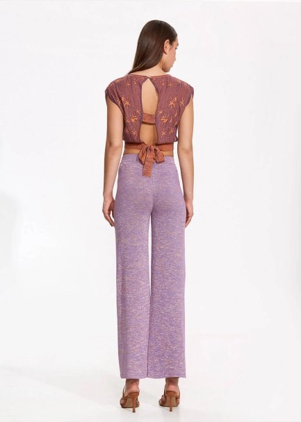 Loose Fit Lavander Knit Pants - 5