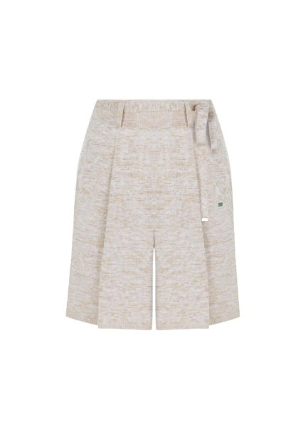 Loose Fıt Pleated Sand Knıt Shorts - 8