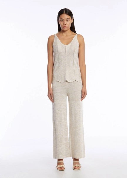 Loose Fit Sand Knit Pants - 2