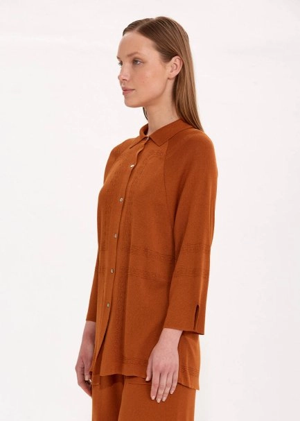 Loose Fit Terracotta Knit Tunic - 3