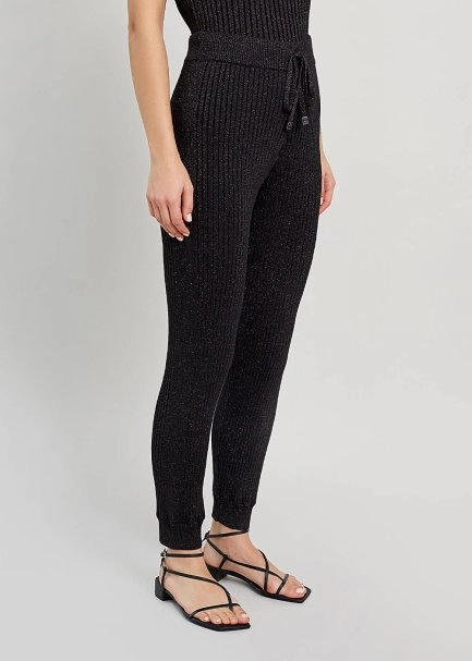 LUREX BLACK KNITTED PANT - 4