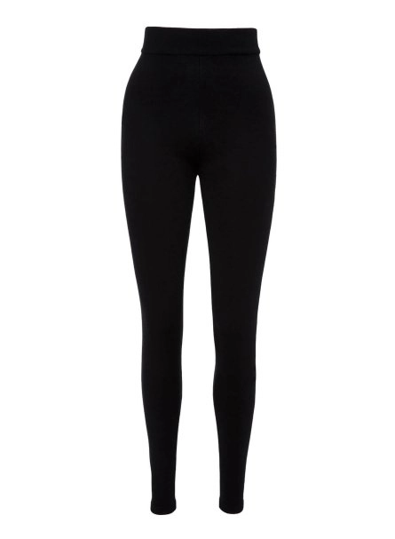 Lurex Şeritli Siyah Triko Tayt - 5