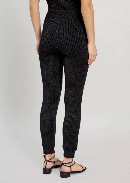 Lurex Siyah Trıko Pantolon - 3