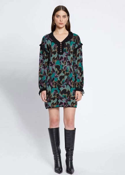 MAGNOLIA PATTERN MINI KNIT DRESS - 2