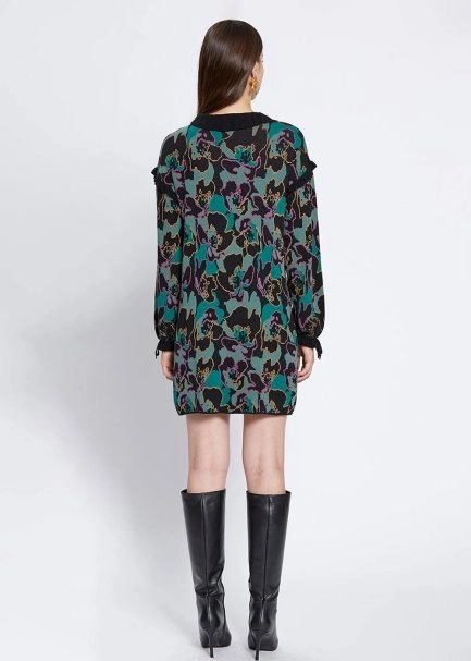 MAGNOLIA PATTERN MINI KNIT DRESS - 5