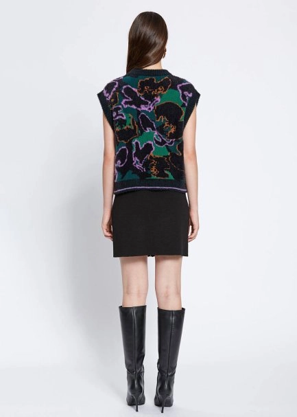 MAGNOLIA PATTERNED OVERSIZE KNIT VEST - 5