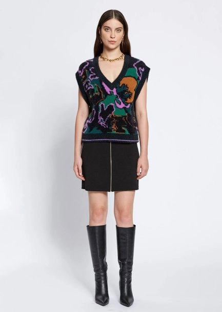 MAGNOLIA PATTERNED OVERSIZE KNIT VEST - 2