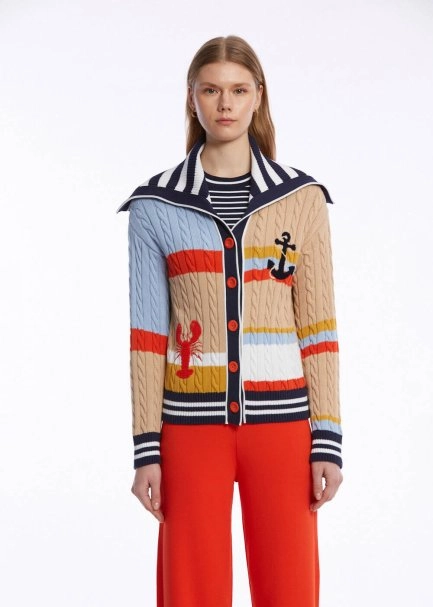 MARIN EMBROIDERIED ORGANIC COTTON KNIT CARDİGAN - 1