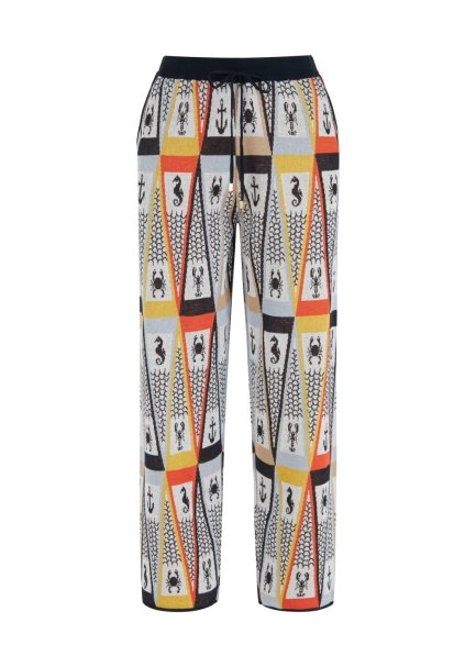 Marin Temalı Çok Renkli Triko Pantolon - 6