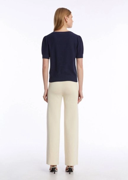 MARINE EMBROIDERED ORGANIC COTTON KNIT TOP - 5