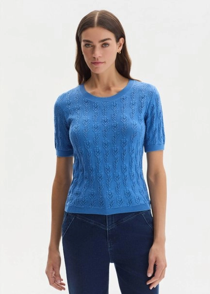 Mavi Organik Pamuk Triko Üst - 1