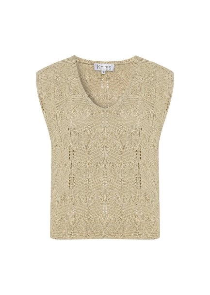 MELON SHIMMERY LINEN BLEND KNIT TOP - 6