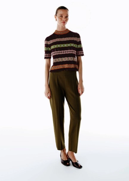 MERINO WOOL BLEND CROP KNIT TOP PLUM - 2