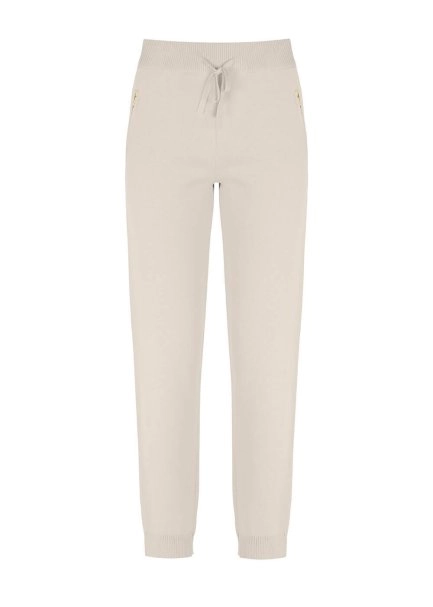 Merino Wool Blend Ecru Knit Pant - 6