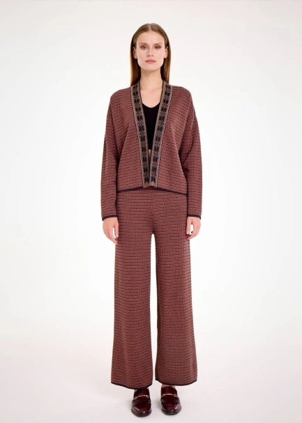 MERINO WOOL BLEND ETHNIC JACQUARD KNIT JACKET - 2