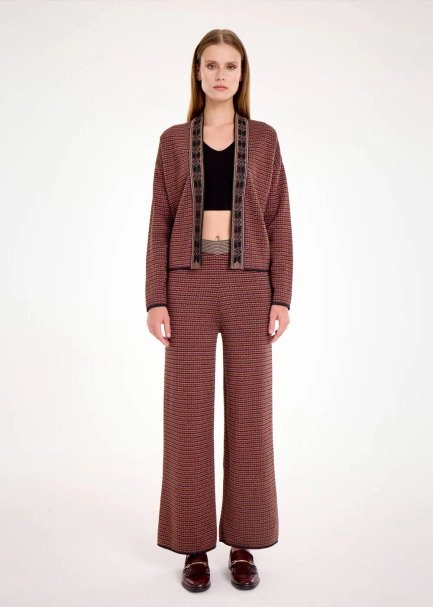 MERINO WOOL BLEND ETHNIC JACQUARD KNIT JACKET - 8