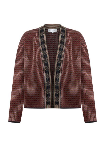 MERINO WOOL BLEND ETHNIC JACQUARD KNIT JACKET - 10