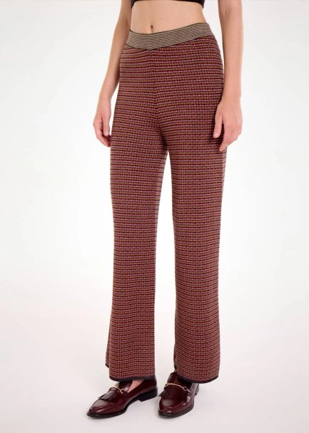 MERINO WOOL BLEND ETHNIC JACQUARD KNIT PANTS - 3