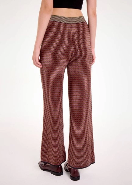 MERINO WOOL BLEND ETHNIC JACQUARD KNIT PANTS - 5