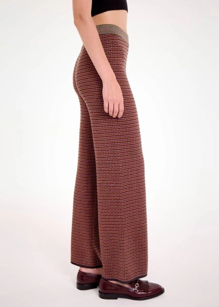 MERINO WOOL BLEND ETHNIC JACQUARD KNIT PANTS - 4