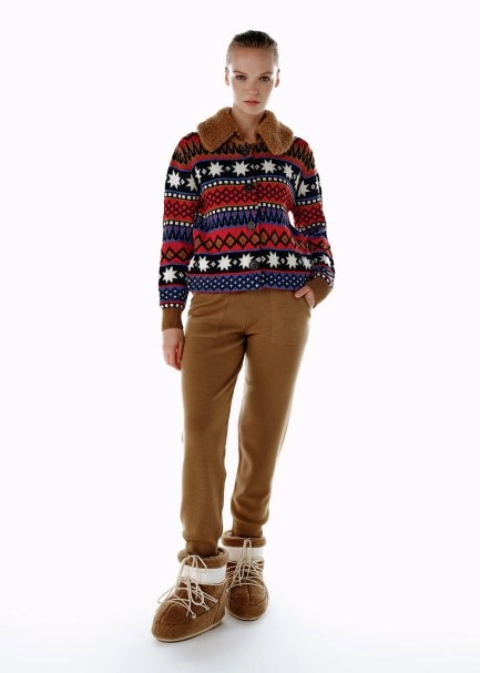 MERINO WOOL BLEND FAIR ISLE PATTERNED KNIT CARDIGAN - 2