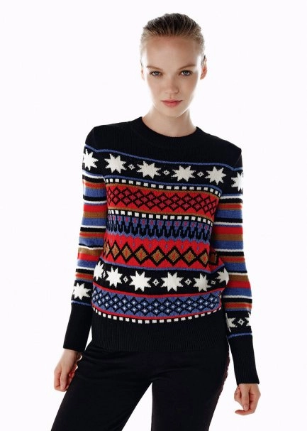 MERINO WOOL BLEND FAIR ISLE PATTERNED SWEATER - 1